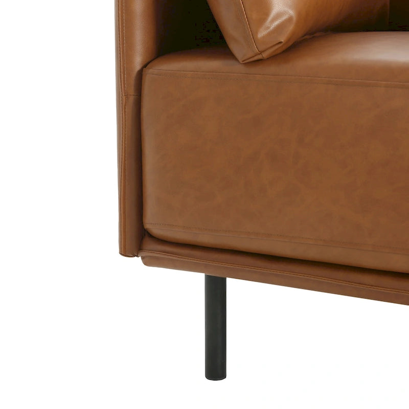 Brown 39" Accent Chair with Metal Legs