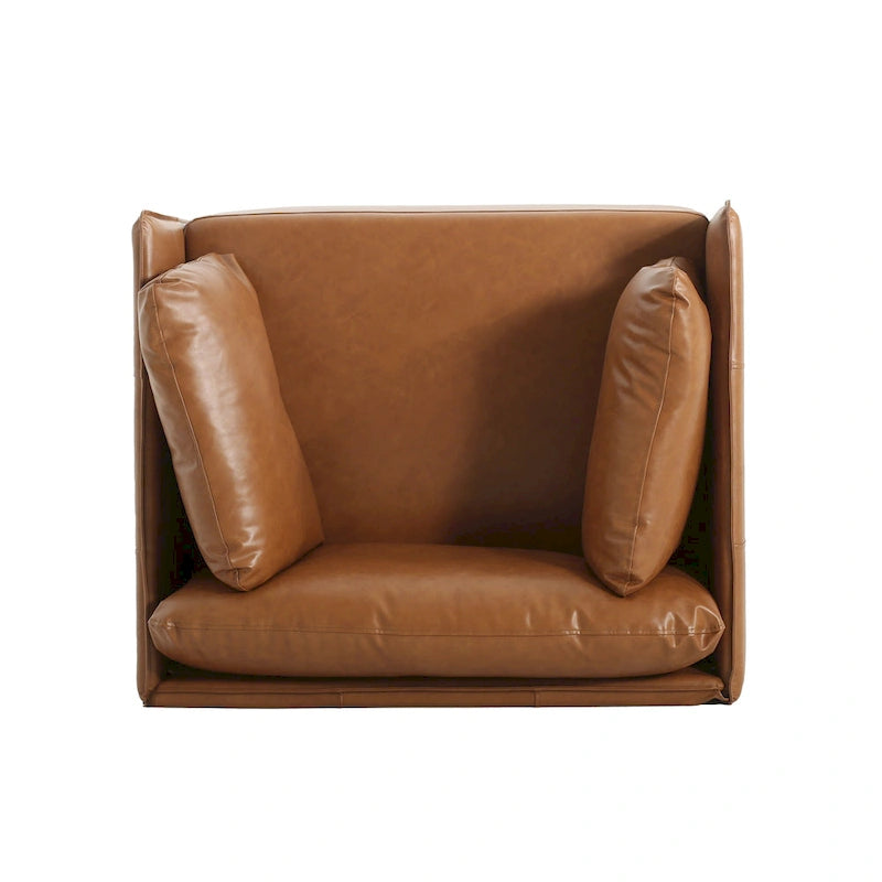 Brown 39" Accent Chair with Metal Legs
