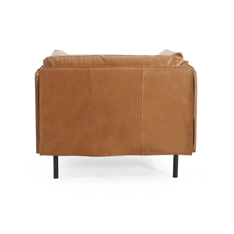 Brown 39" Accent Chair with Metal Legs