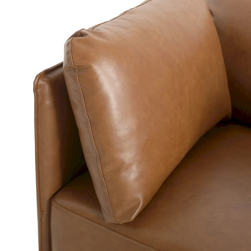 Brown 39" Accent Chair with Metal Legs