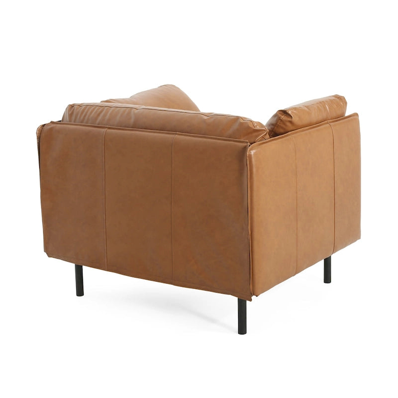 Brown 39" Accent Chair with Metal Legs