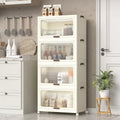 4-Tier Plastic Storage Bins with Lids, Wheels & Collapsible Design