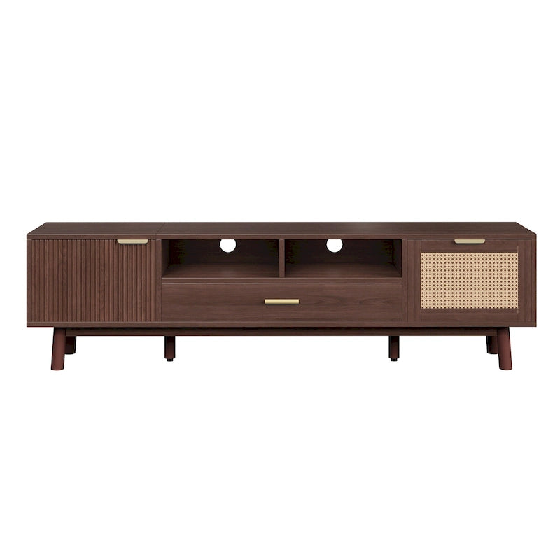 Wood TV Stand for 75 TVs, Modern TV Cabinet for Living Room
