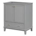30" Bathroom Floor Storage Cabinet with Doors, Drawers & Adjustable Shelf