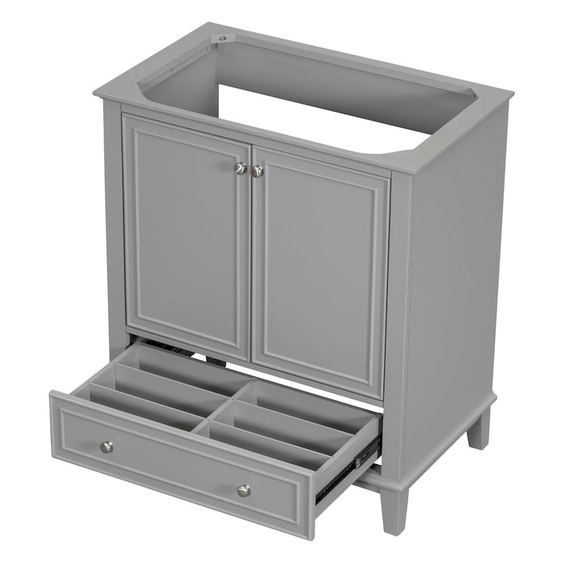 30" Bathroom Floor Storage Cabinet with Doors, Drawers & Adjustable Shelf