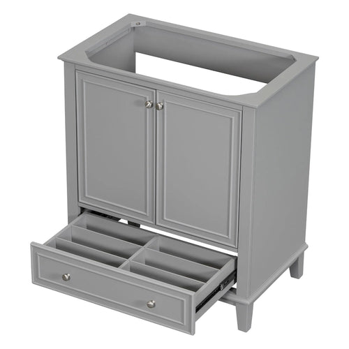 30" Bathroom Floor Storage Cabinet with Doors, Drawers & Adjustable Shelf