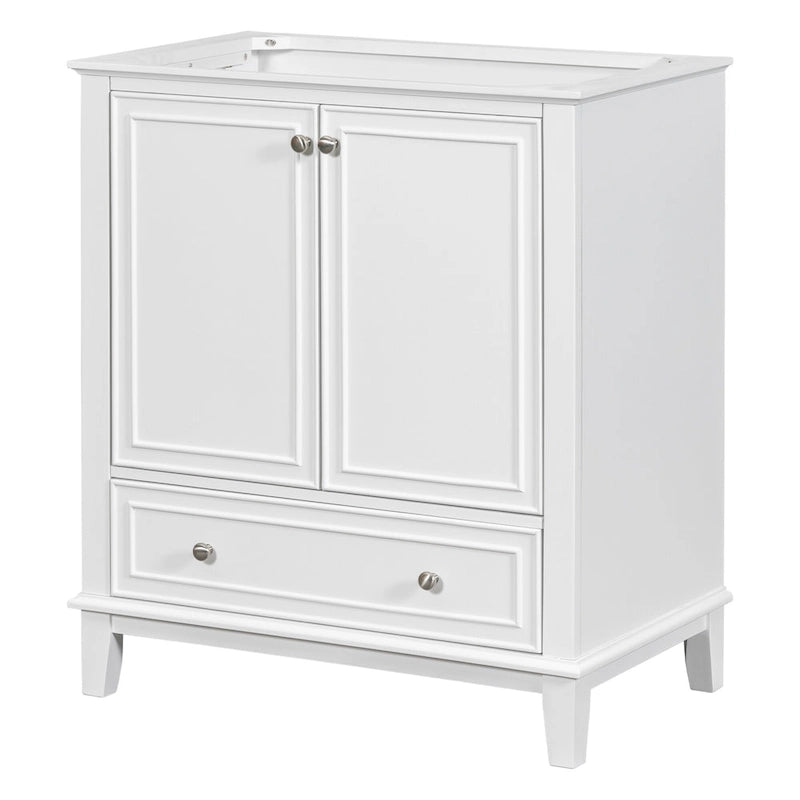 30" Bathroom Floor Storage Cabinet with Doors, Drawers & Adjustable Shelf