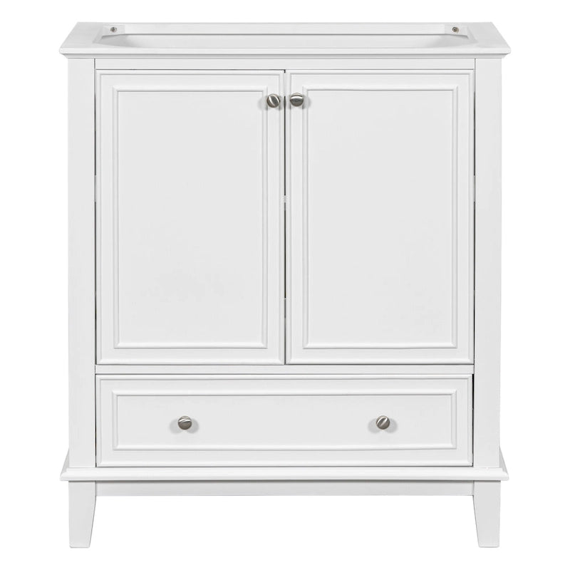30" Bathroom Floor Storage Cabinet with Doors, Drawers & Adjustable Shelf