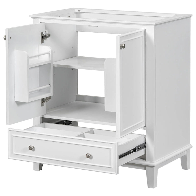 30" Bathroom Floor Storage Cabinet with Doors, Drawers & Adjustable Shelf