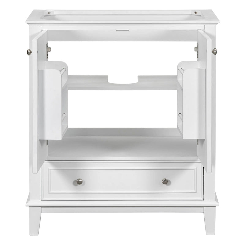 30" Bathroom Floor Storage Cabinet with Doors, Drawers & Adjustable Shelf
