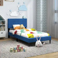 Twin Upholstered Platform Bed Button Tufted