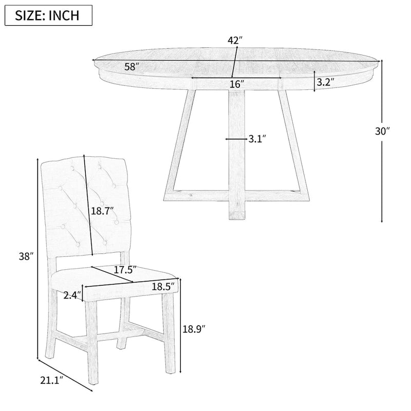 Walnut Expandable Round Dining Table