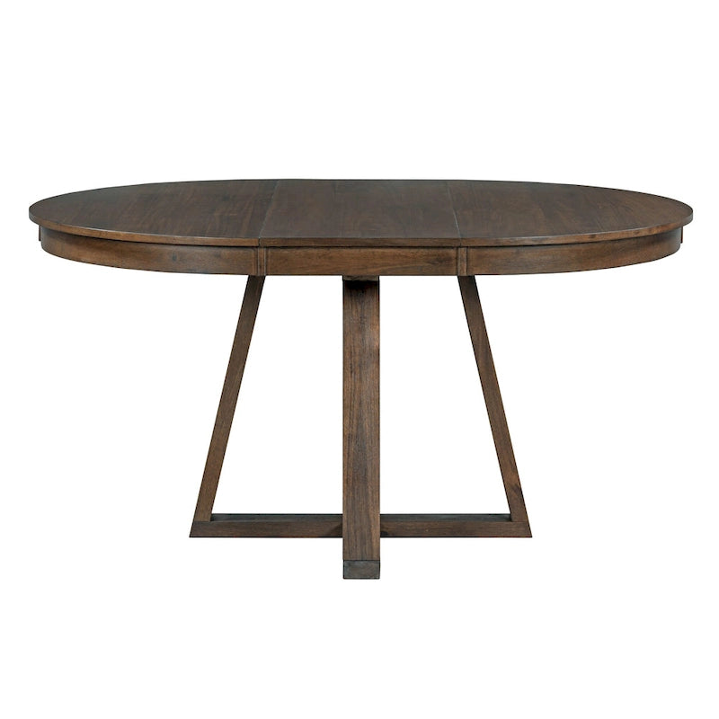 Walnut Expandable Round Dining Table