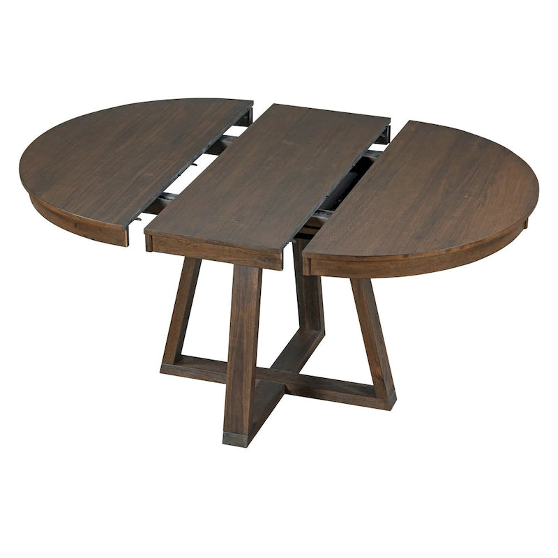 Walnut Expandable Round Dining Table