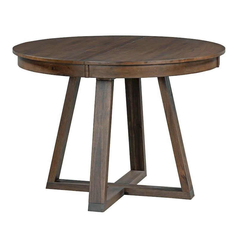 Walnut Expandable Round Dining Table