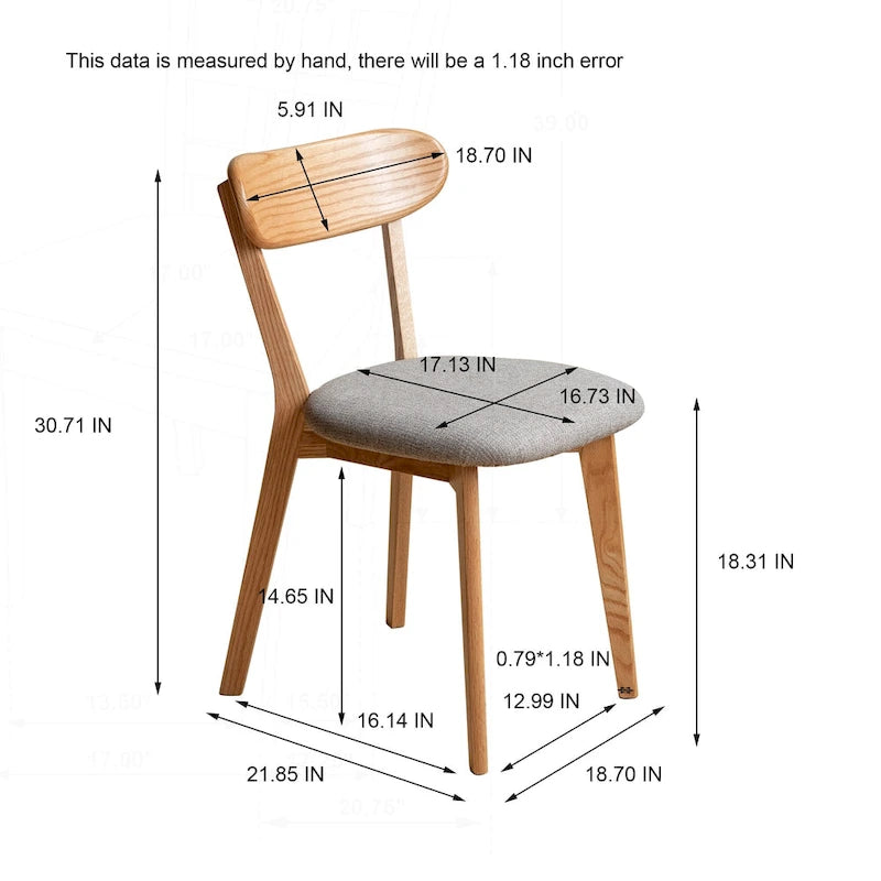 Solid Wood Dining Chair with Comfortable Seating