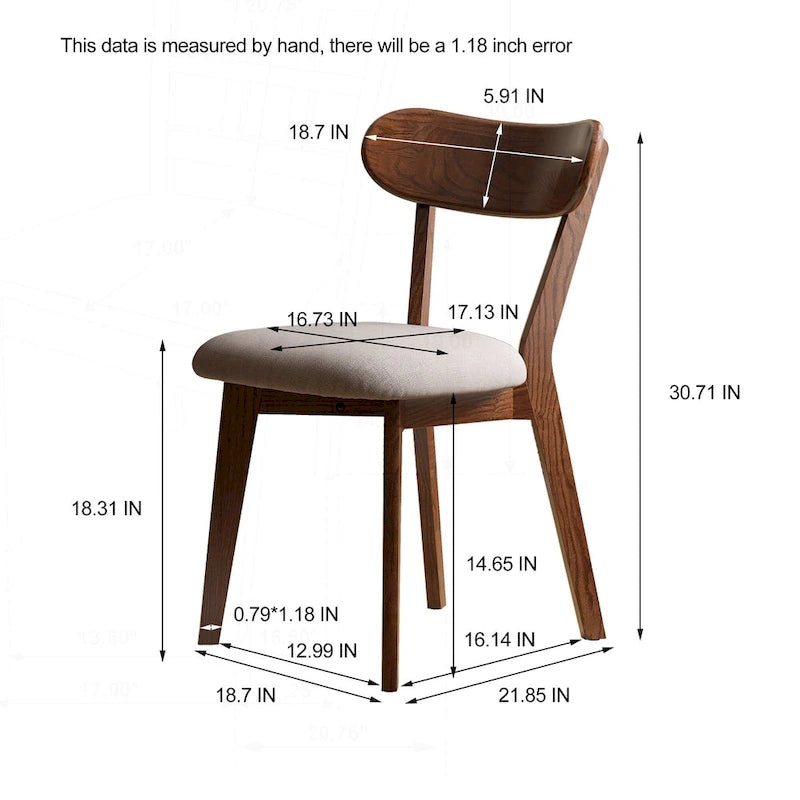 Solid Wood Dining Chair with Comfortable Seating