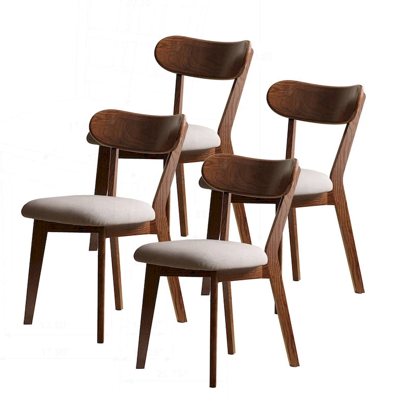 Solid Wood Dining Chair with Comfortable Seating