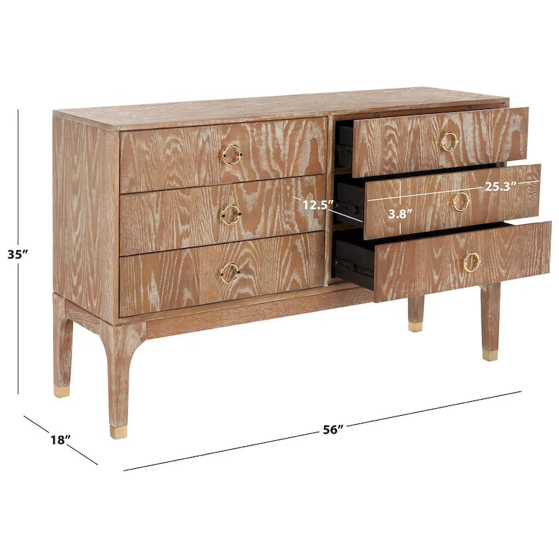 6 Drawer Contemporary Dresser