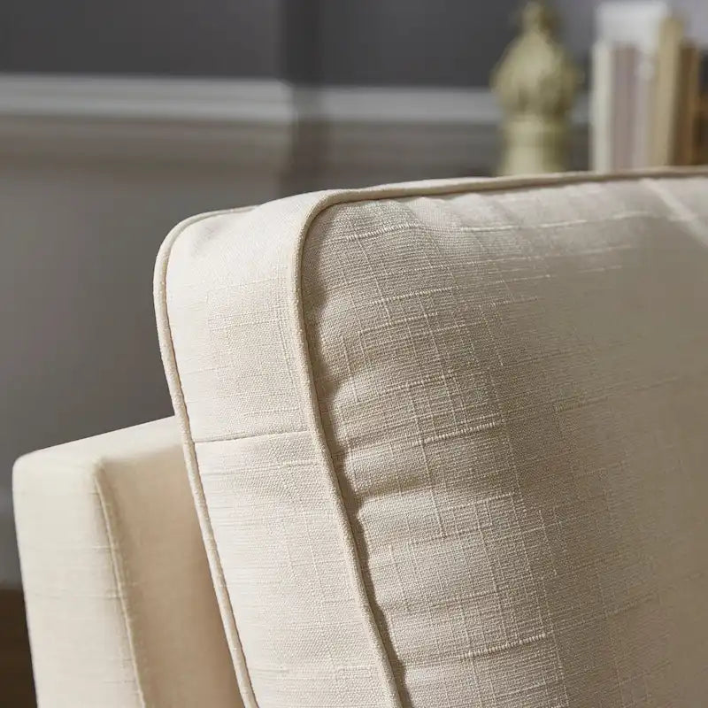 Ivory Fabric Chair with Nailhead Trim