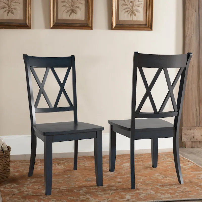 Double X Back Wood Dining Chair