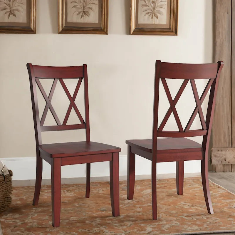 Double X Back Wood Dining Chair