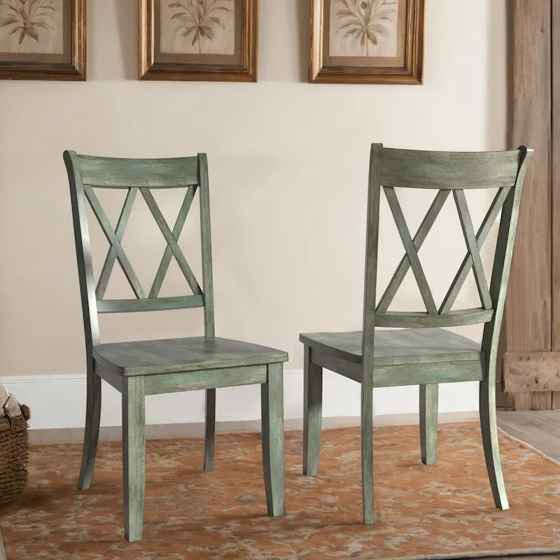 Double X Back Wood Dining Chair