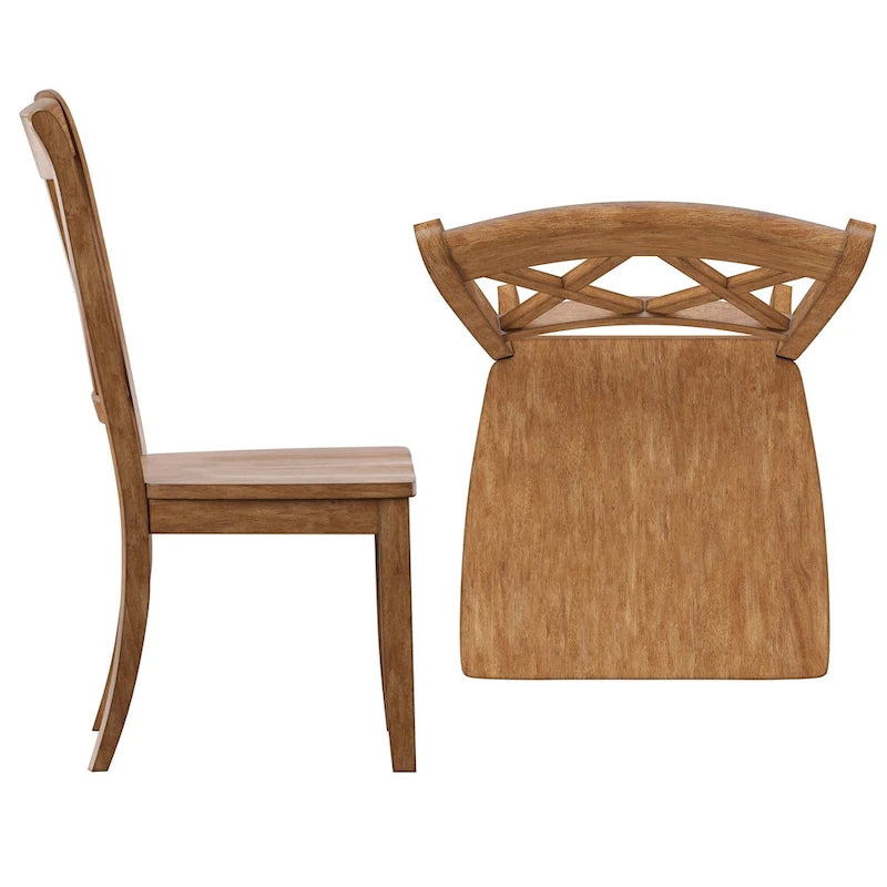Double X Back Wood Dining Chair