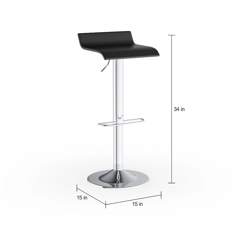 Chrome Air Lift Adjustable Swivel Bar Stool