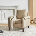 Transitional Genuine Leather Armchair with Removable Cushion and Nailhead Trims