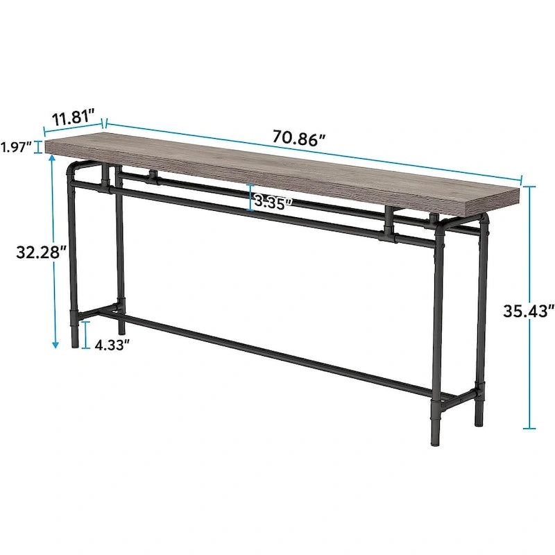 Console Table, 70.9" Narrow Long Entryway Table for Living Room
