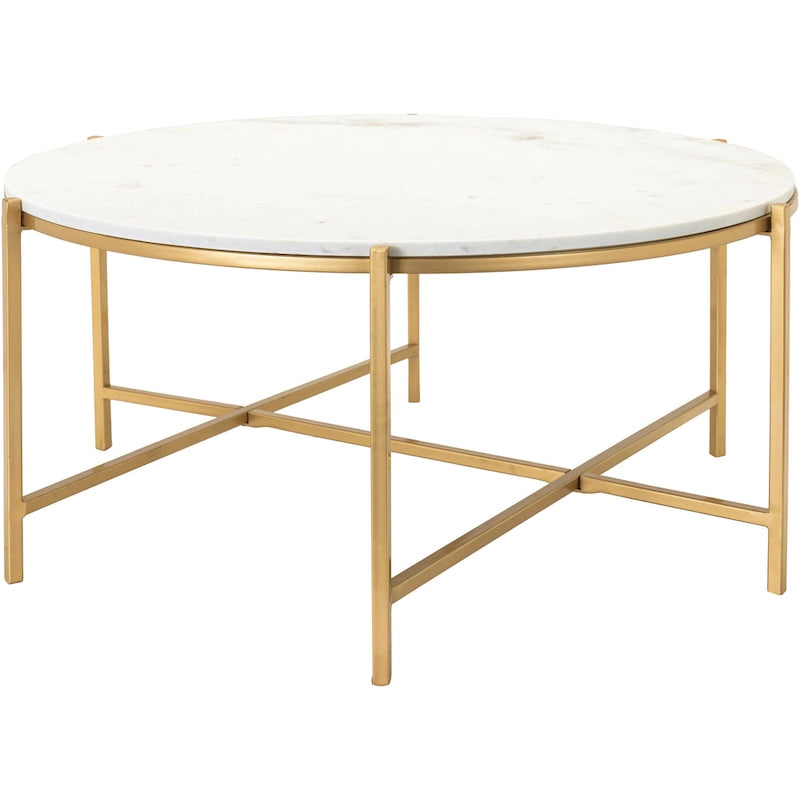Marble and Matte Metal Modern Center Table