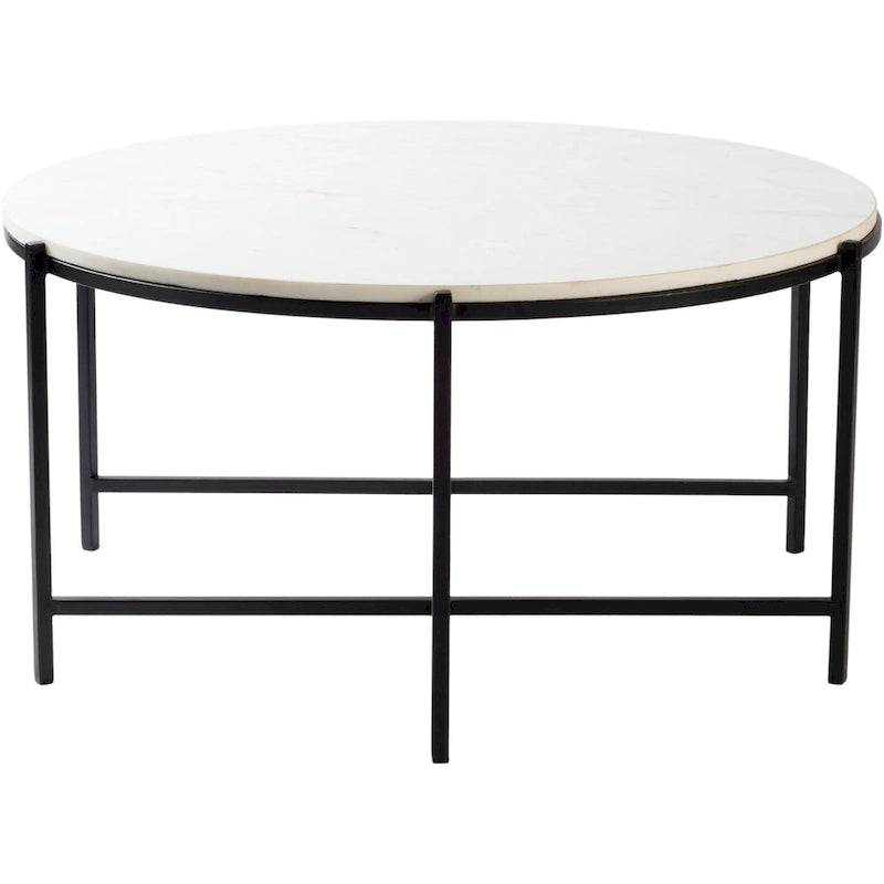 Marble and Matte Metal Modern Center Table