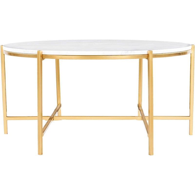 Marble and Matte Metal Modern Center Table