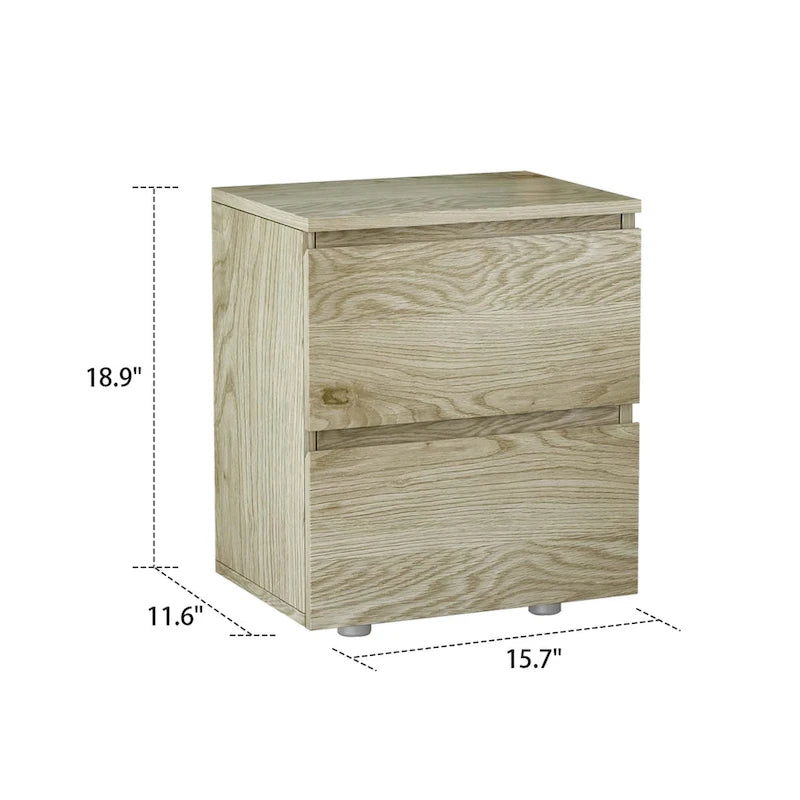 2-Drawer Nightstand with Soft-Close Drawers