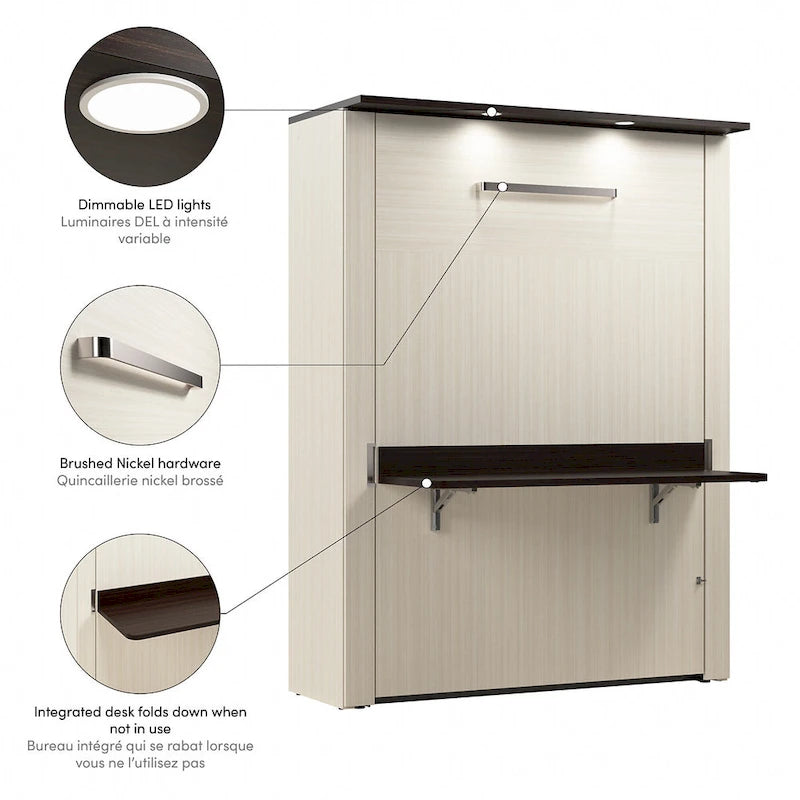 61W Full Murphy Bed with Desk