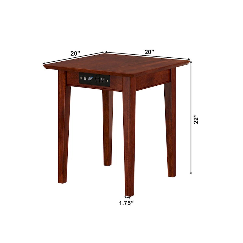 End Table with Charger in Walnut