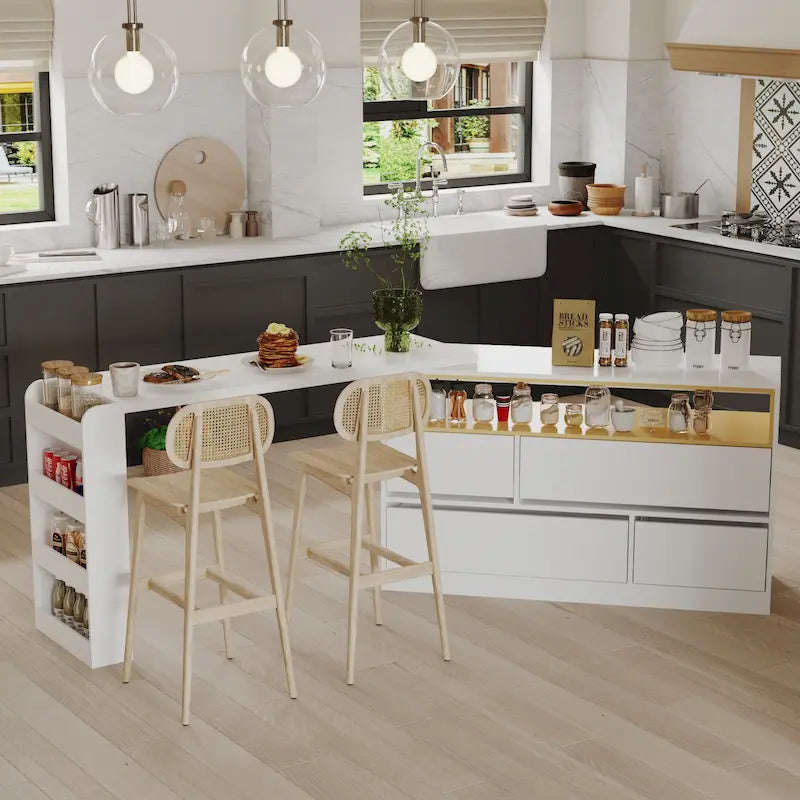 Multi-Functional Desk with 4 Drawers for Kitchen, Bedroom