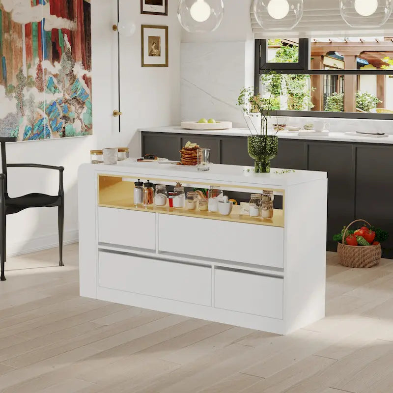 Multi-Functional Desk with 4 Drawers for Kitchen, Bedroom
