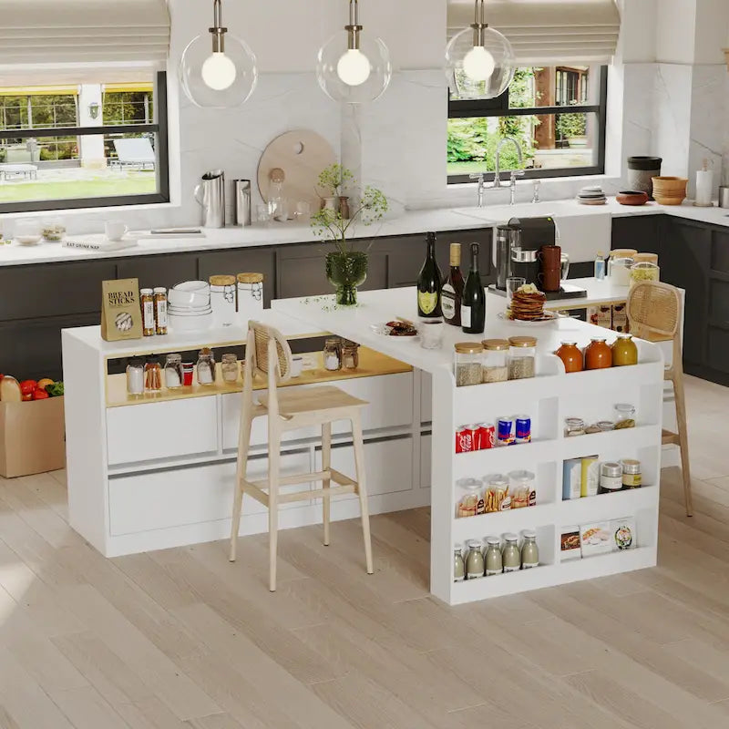 Multi-Functional Desk with 4 Drawers for Kitchen, Bedroom
