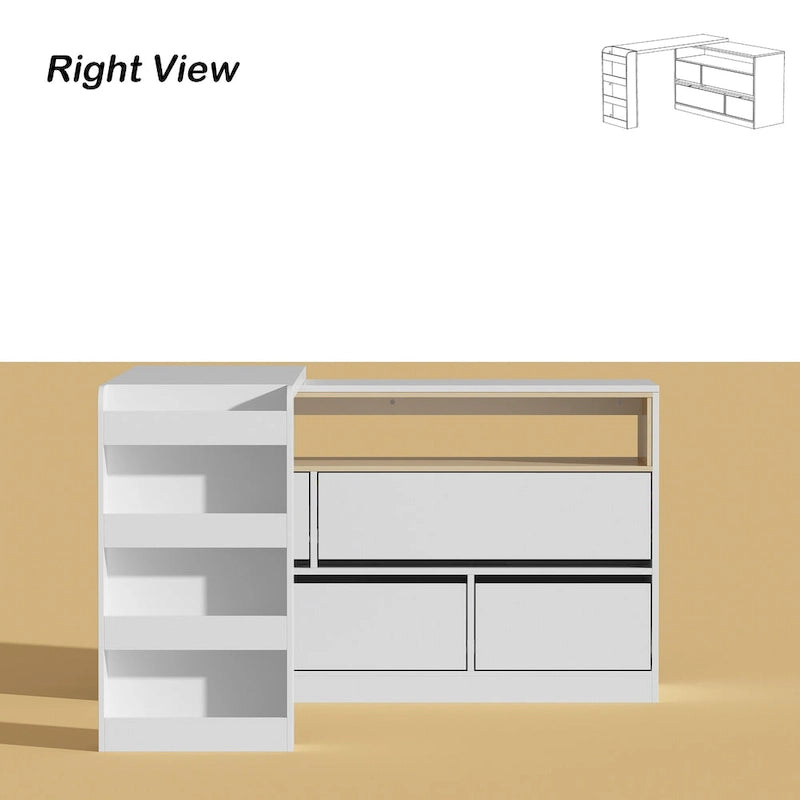 Multi-Functional Desk with 4 Drawers for Kitchen, Bedroom