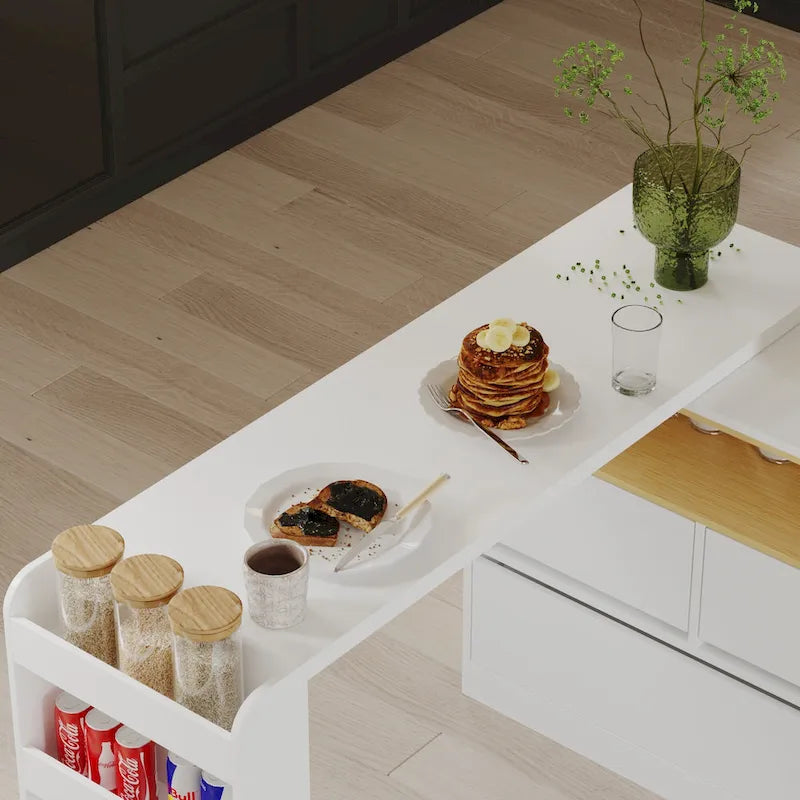 Multi-Functional Desk with 4 Drawers for Kitchen, Bedroom