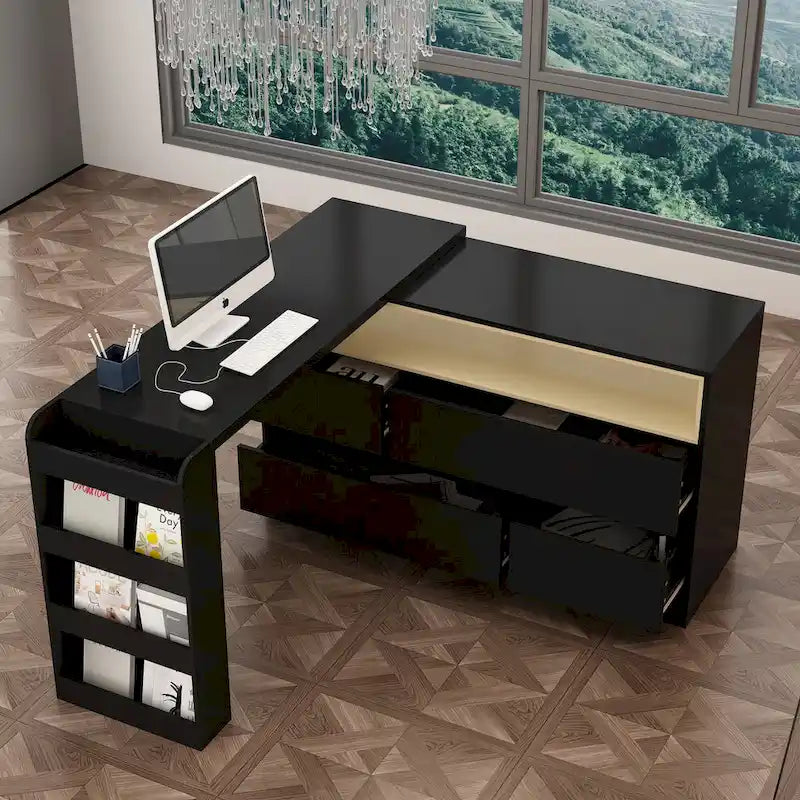Multi-Functional Desk with 4 Drawers for Kitchen, Bedroom