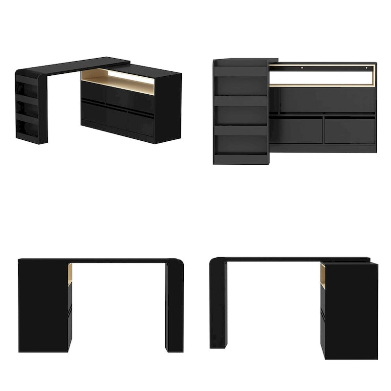 Multi-Functional Desk with 4 Drawers for Kitchen, Bedroom