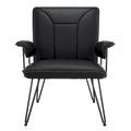 Mid-Century Modern Faux Leather Arm Chair - 29Wx28Dx33H