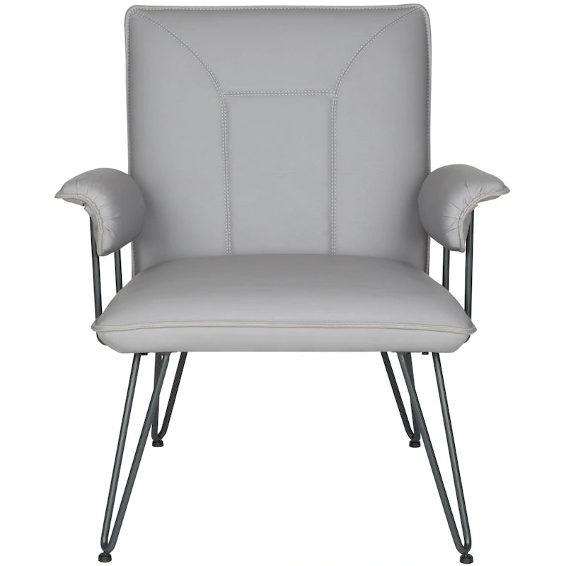 Mid-Century Modern Faux Leather Arm Chair - 29Wx28Dx33H