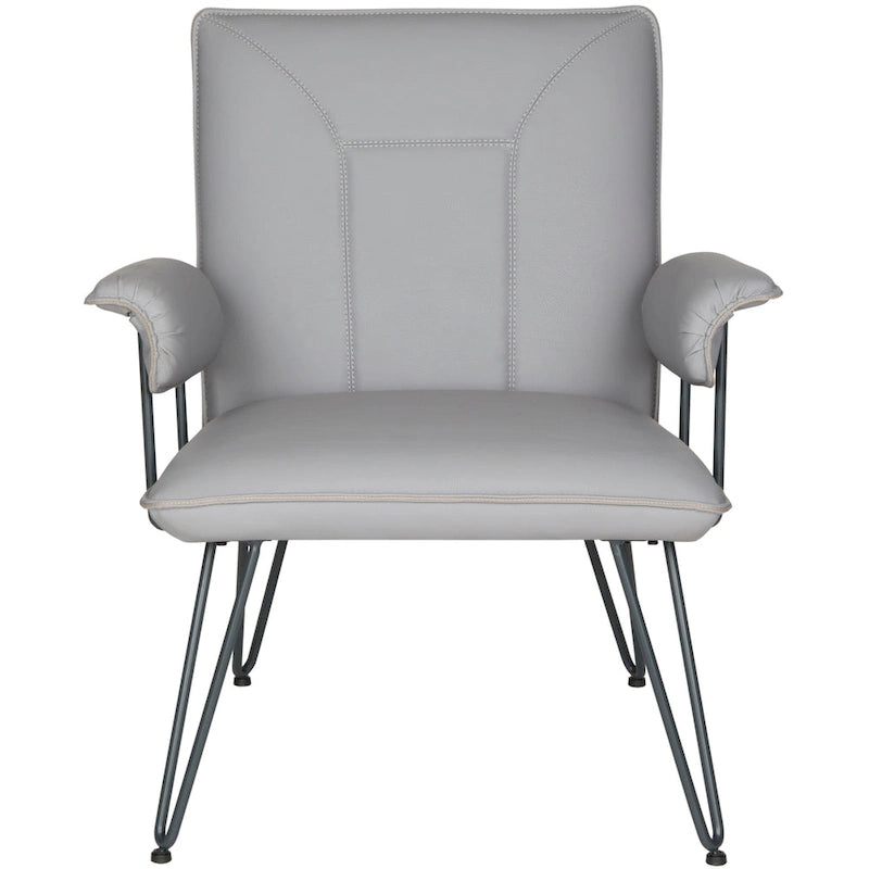 Mid-Century Modern Faux Leather Arm Chair - 29Wx28Dx33H