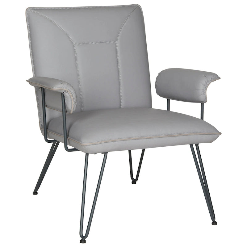 Mid-Century Modern Faux Leather Arm Chair - 29Wx28Dx33H