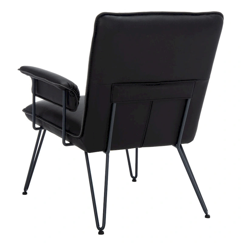 Mid-Century Modern Faux Leather Arm Chair - 29Wx28Dx33H