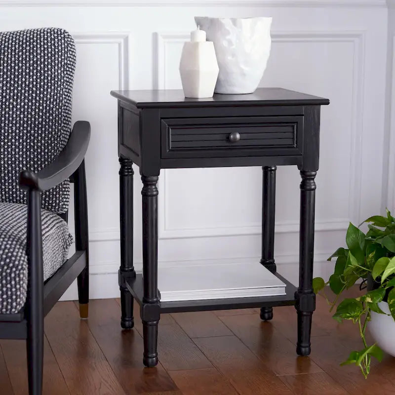 1-Drawer Lower Shelf Nightstand Accent Table - 19" W x 15.8" L x 26" H